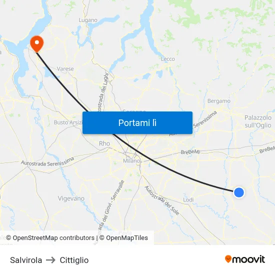 Salvirola to Cittiglio map