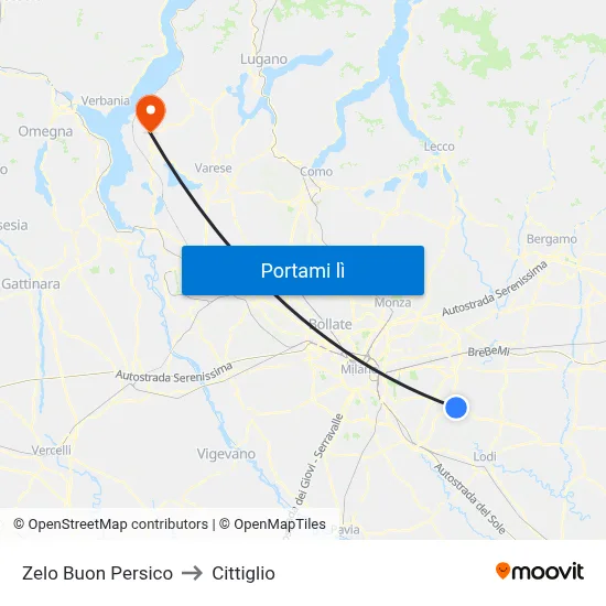 Zelo Buon Persico to Cittiglio map