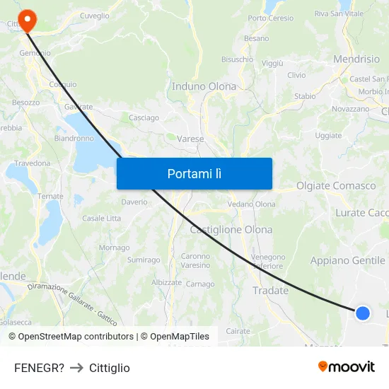 FENEGR? to Cittiglio map