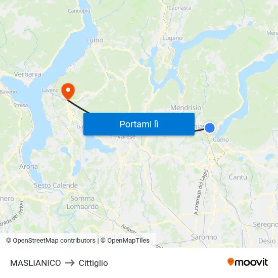 MASLIANICO to Cittiglio map