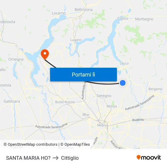 SANTA MARIA HO? to Cittiglio map