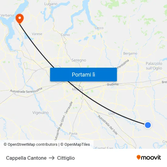 Cappella Cantone to Cittiglio map
