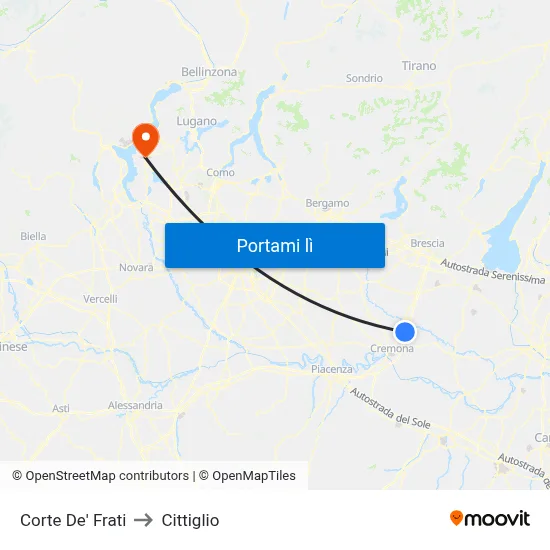 Corte De' Frati to Cittiglio map