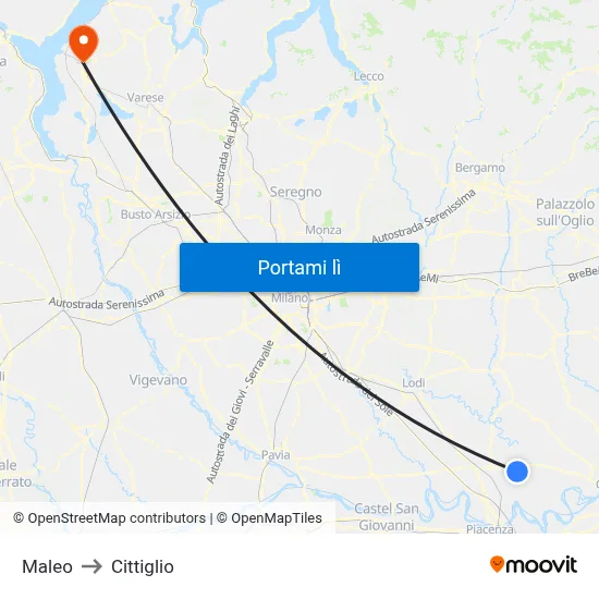 Maleo to Cittiglio map