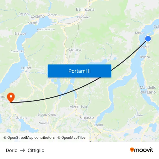 Dorio to Cittiglio map