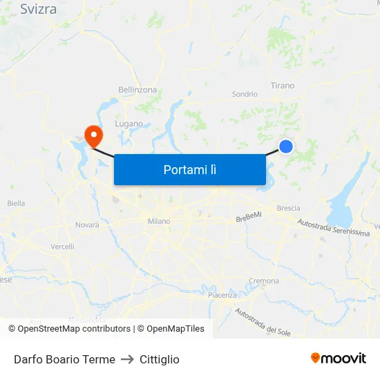 Darfo Boario Terme to Cittiglio map