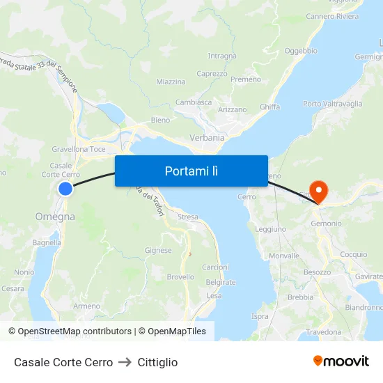 Casale Corte Cerro to Cittiglio map