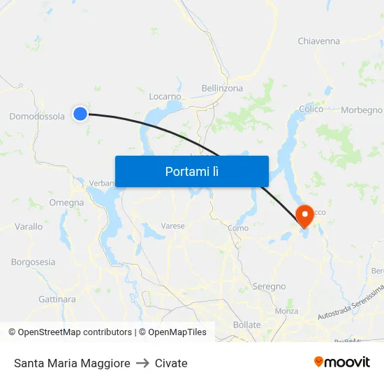 Santa Maria Maggiore to Civate map
