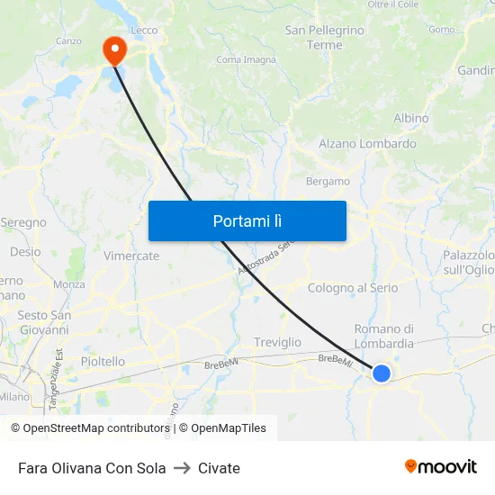Fara Olivana Con Sola to Civate map