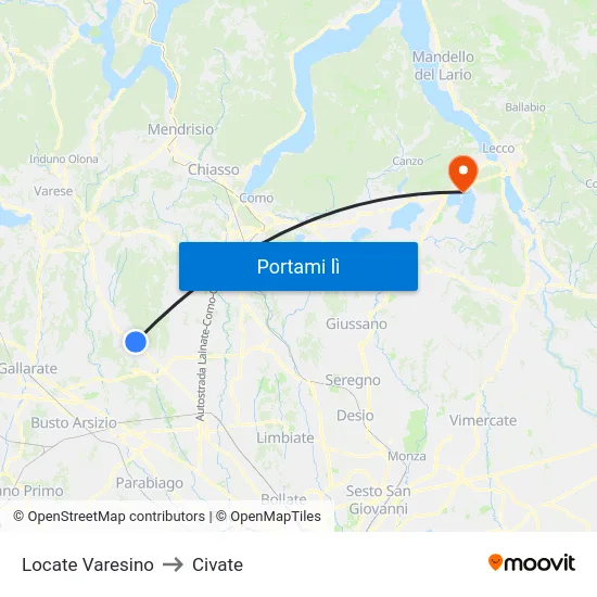 Locate Varesino to Civate map