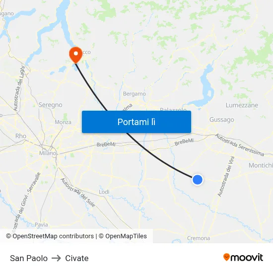 San Paolo to Civate map
