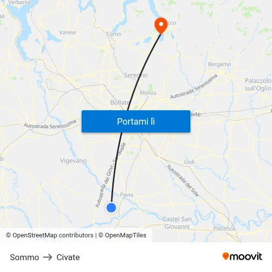 Sommo to Civate map