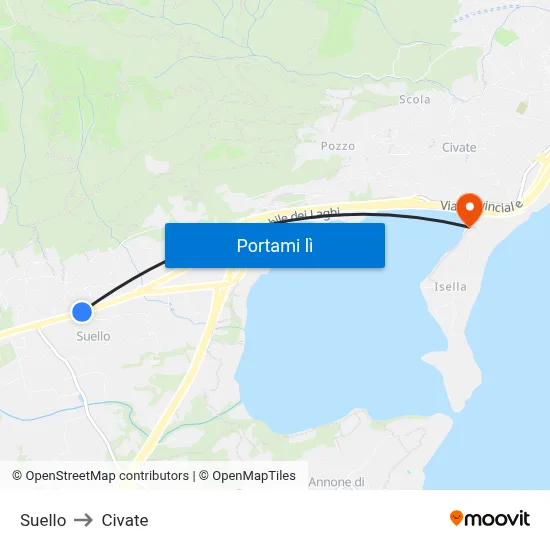 Suello to Civate map