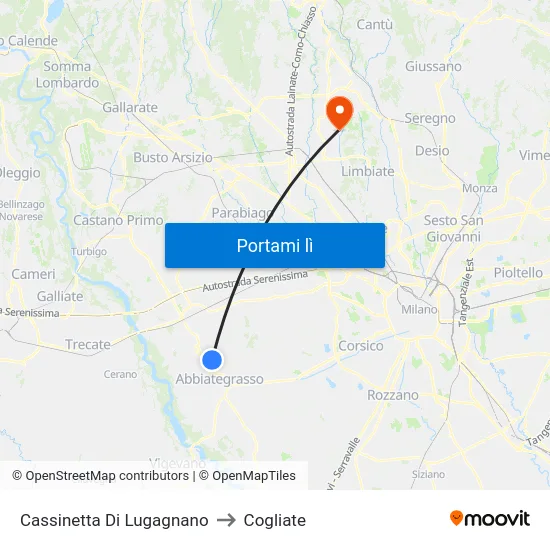Cassinetta Di Lugagnano to Cogliate map