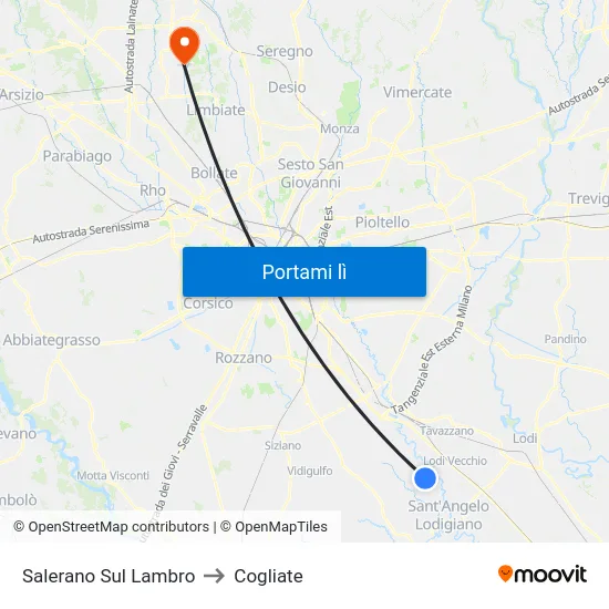 Salerano Sul Lambro to Cogliate map