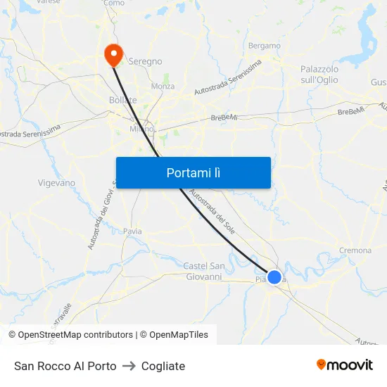 San Rocco Al Porto to Cogliate map