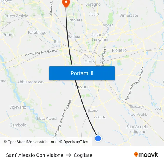 Sant' Alessio Con Vialone to Cogliate map