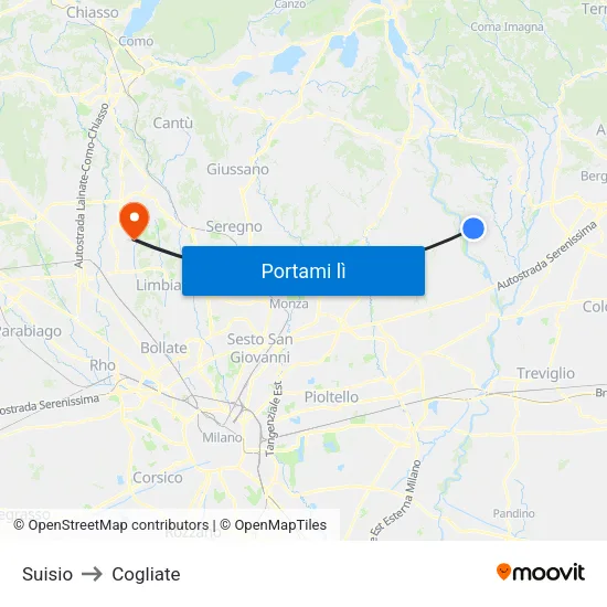 Suisio to Cogliate map