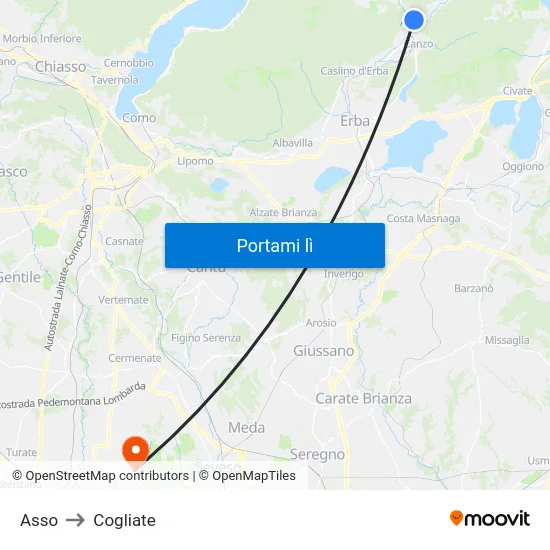 Asso to Cogliate map