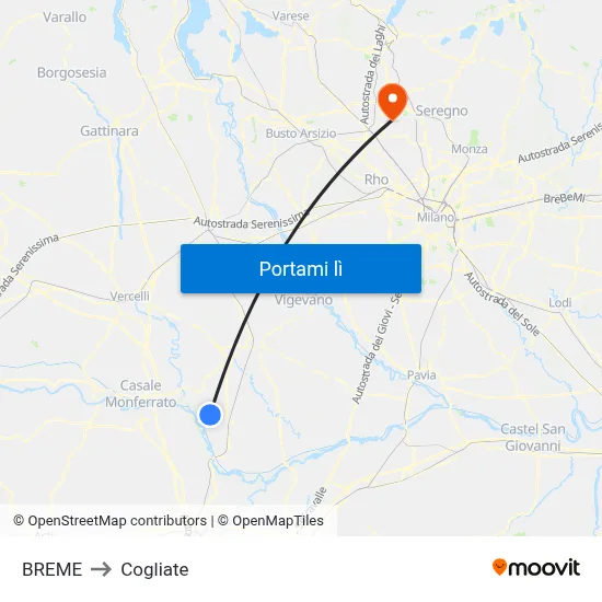 BREME to Cogliate map