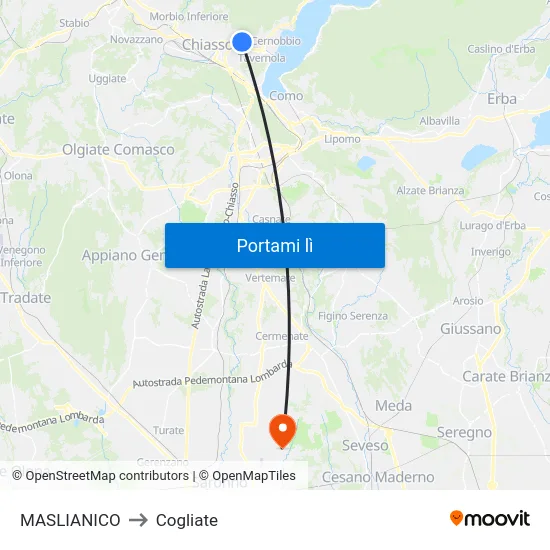 MASLIANICO to Cogliate map