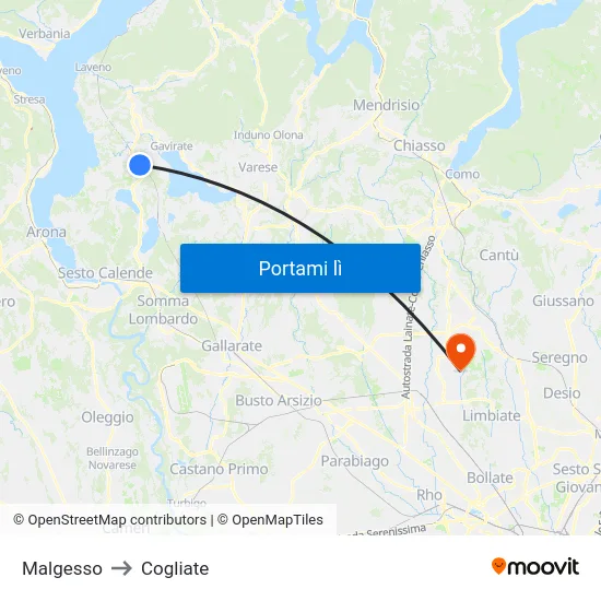 Malgesso to Cogliate map