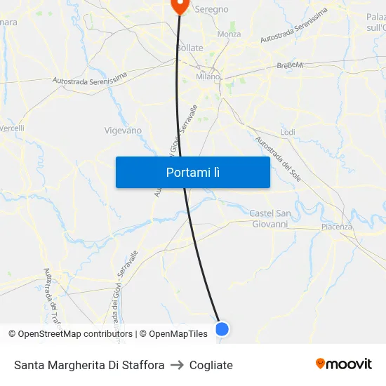 Santa Margherita Di Staffora to Cogliate map