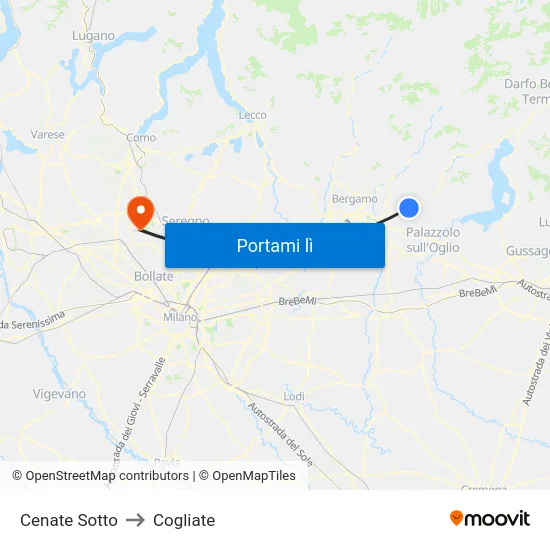 Cenate Sotto to Cogliate map