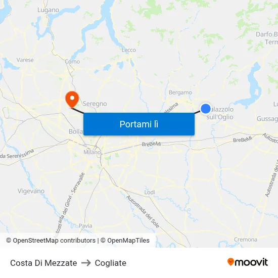 Costa Di Mezzate to Cogliate map