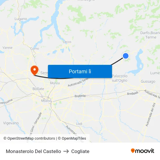 Monasterolo Del Castello to Cogliate map