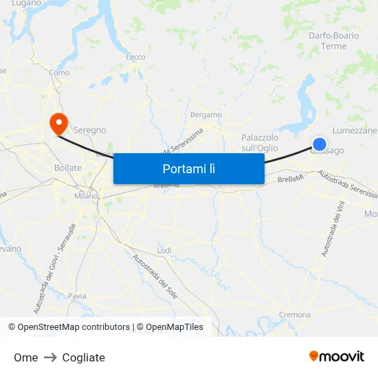 Ome to Cogliate map
