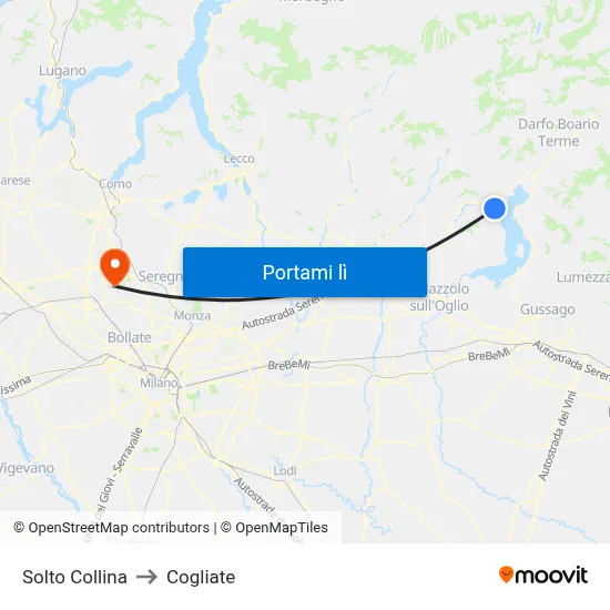 Solto Collina to Cogliate map