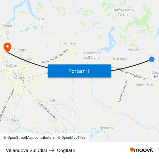 Villanuova Sul Clisi to Cogliate map