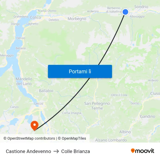 Castione Andevenno to Colle Brianza map
