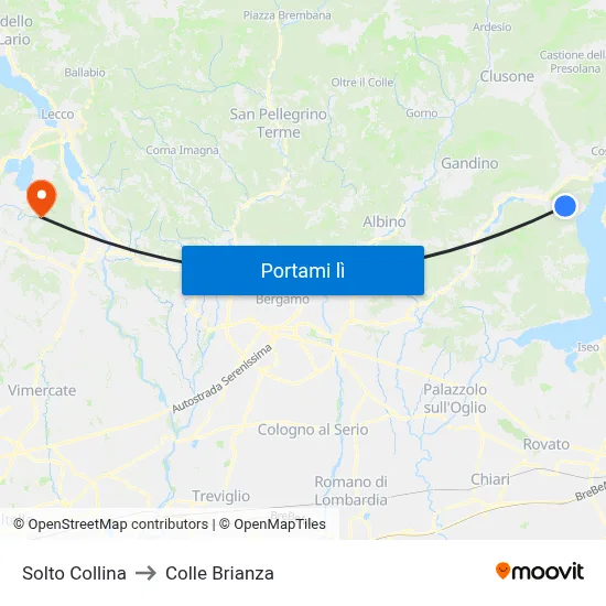 Solto Collina to Colle Brianza map