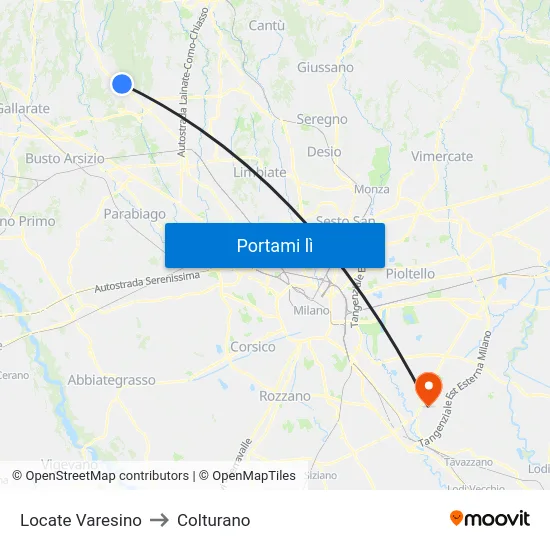 Locate Varesino to Colturano map