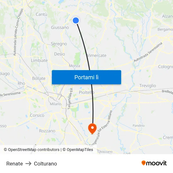 Renate to Colturano map