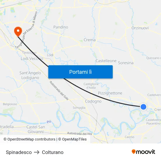 Spinadesco to Colturano map