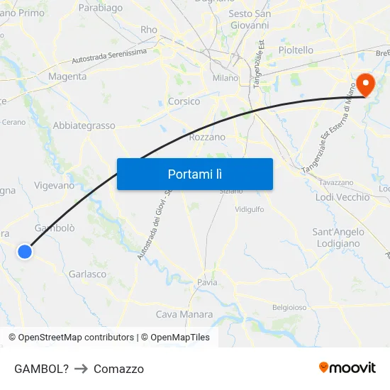GAMBOL? to Comazzo map