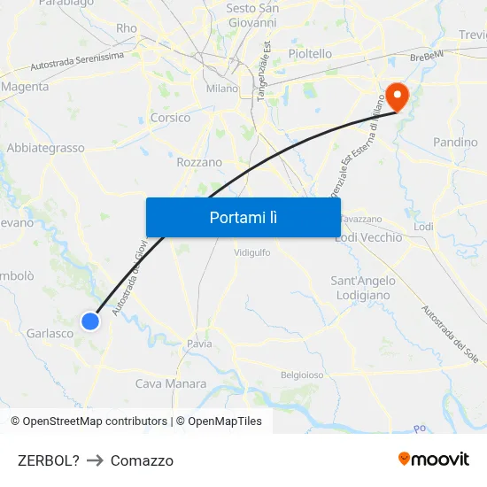 ZERBOL? to Comazzo map