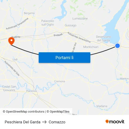 Peschiera Del Garda to Comazzo map