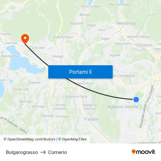 Bulgarograsso to Comerio map