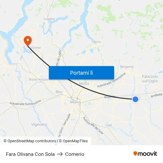 Fara Olivana Con Sola to Comerio map