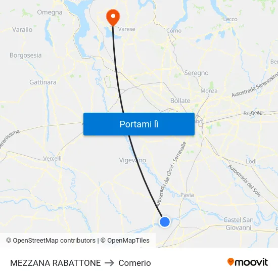 MEZZANA RABATTONE to Comerio map