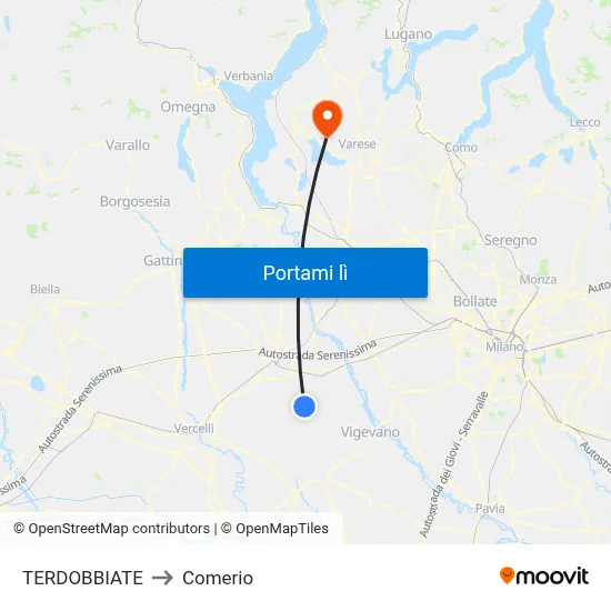 TERDOBBIATE to Comerio map