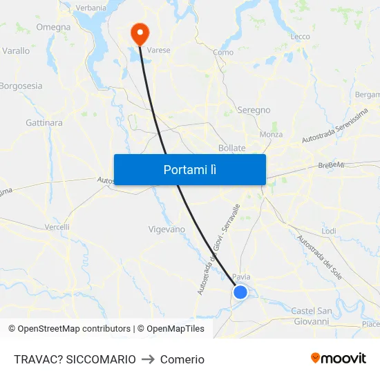 TRAVAC? SICCOMARIO to Comerio map
