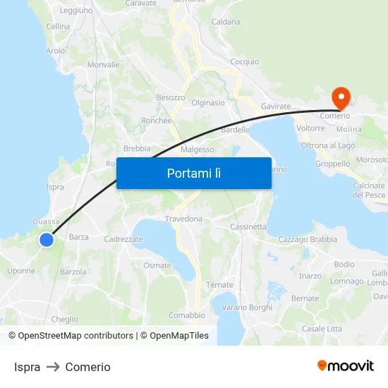 Ispra to Comerio map