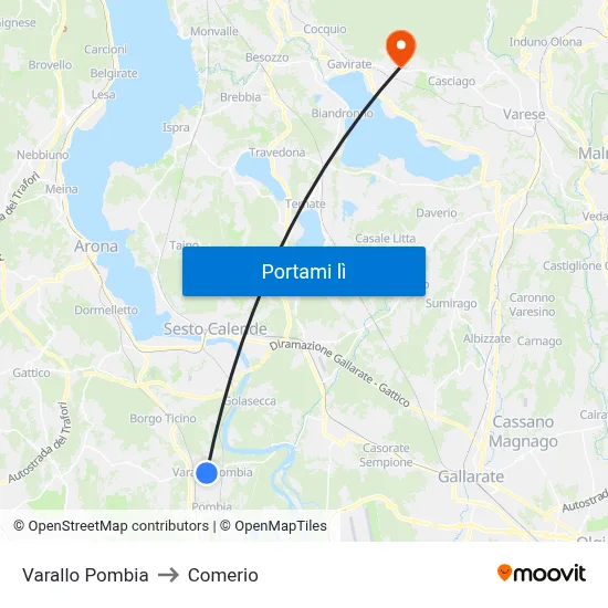 Varallo Pombia to Comerio map