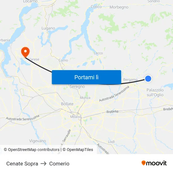 Cenate Sopra to Comerio map