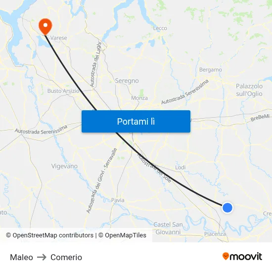 Maleo to Comerio map